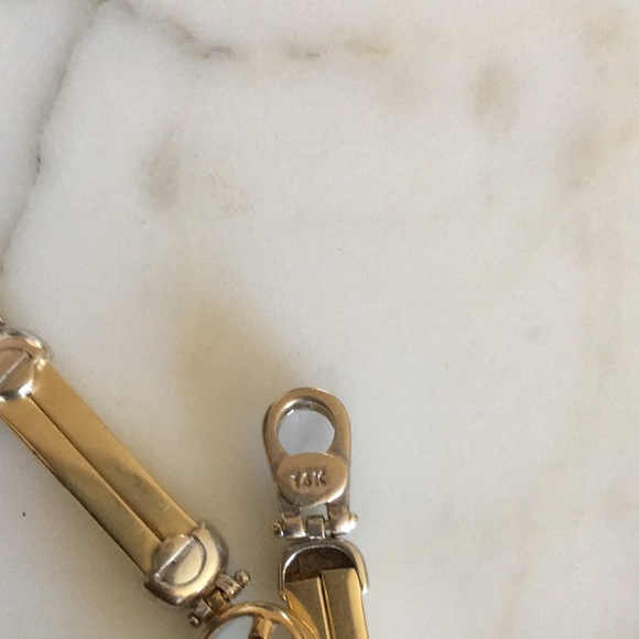 Vintage Fashion bracelet, 14k white & yellow gold - Picture 10 of 13